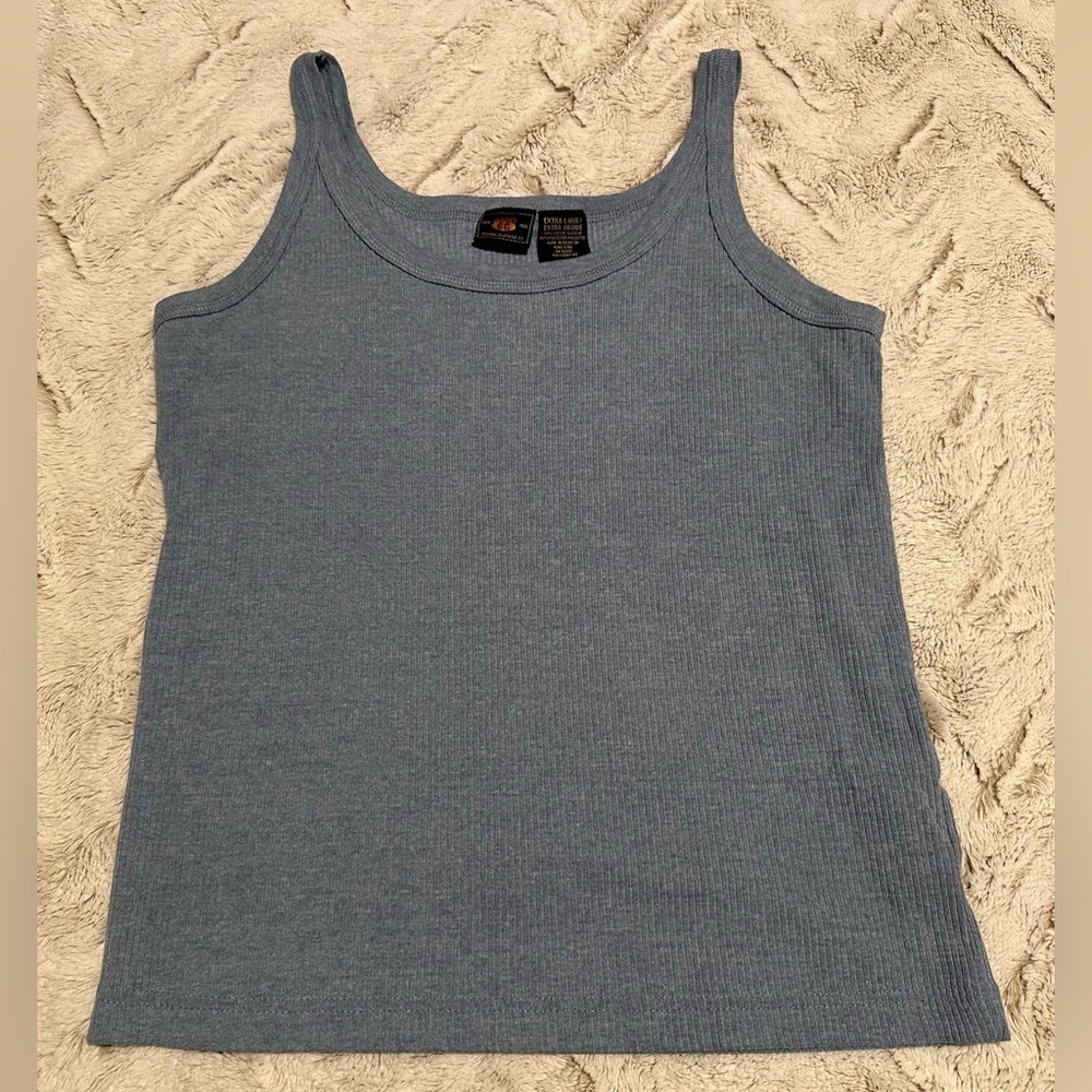 Route 66 Blue Ribbed Tank Top - Picture 2 of 7